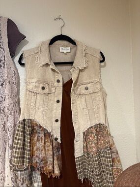 Corduroy Boho Patchwork Duster New! By Oli & Hali